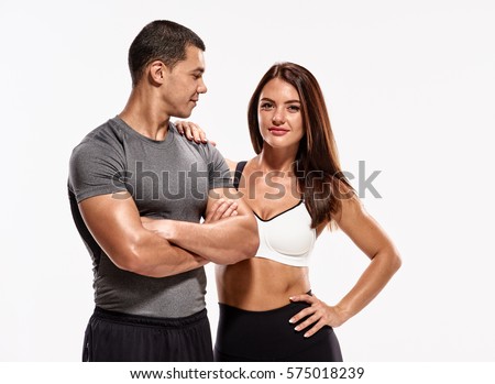 healthy sporty couple Royalty-Free Stock Photo #575018239