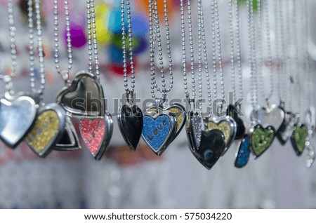 Multicolored love pendants  