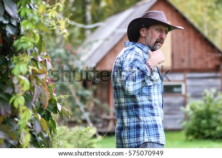 cowboy man smoke pipe 