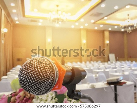 The microphone and the atmosphere in the meeting room.