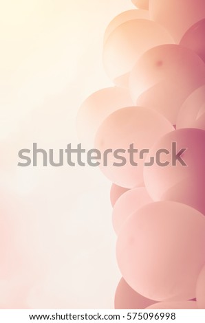 pastel sweet color bunch of balloon over sky ,valentine background