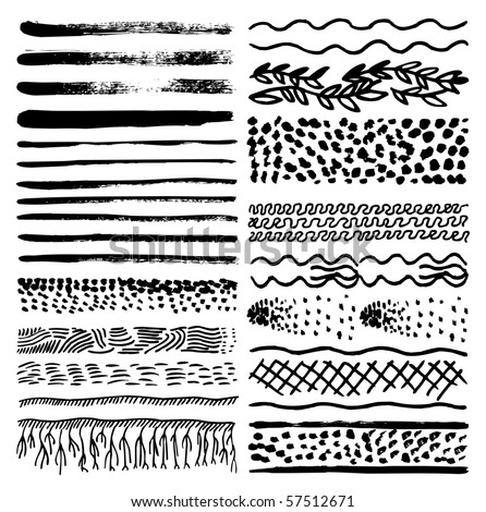 Collection of natural impressionism brush patterns