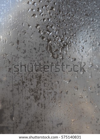 Drops on glass.