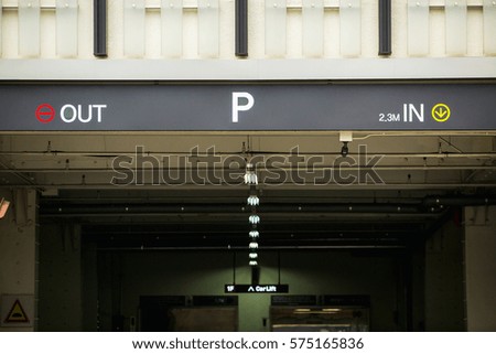 The entrance to the underground parking.