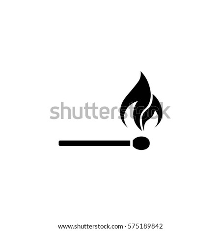 match stick with fire vector icon