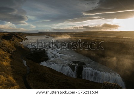 Gullfoss Waterfall Sunrise