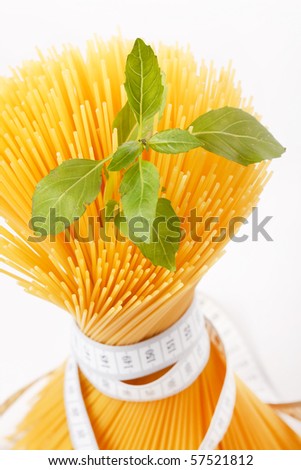 Spaghetti with measuring tape