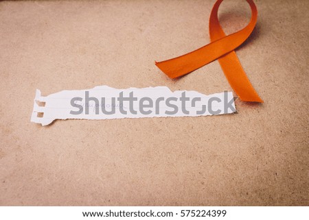 Red cancer awareness ribbon, lymphoma