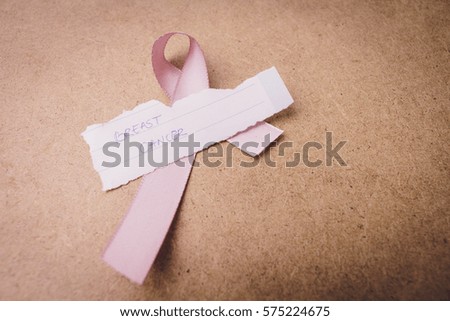 Pink cancer awareness ribbon, breast cancer