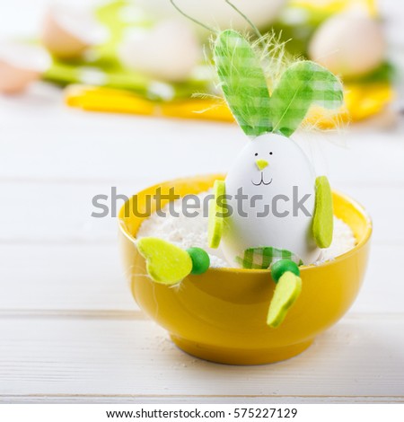 Egg Decoration Easter Bunny.selective focus.
