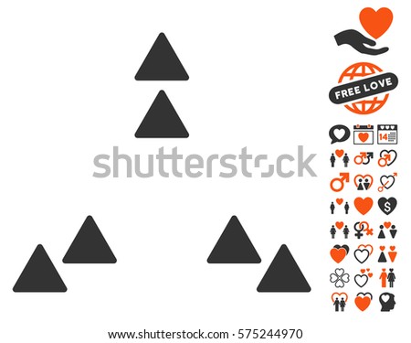 Move Out pictograph with bonus lovely clip art. Vector illustration style is flat rounded iconic orange and gray symbols on white background.