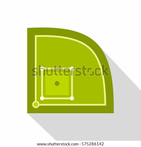 Green baseball field icon. Flat illustration of green baseball field vector icon for web   on white background