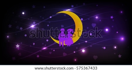 Couple in love at night