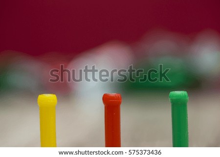 Yellow, red and green magnets