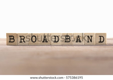 Broadband Word Written In Wooden Cube