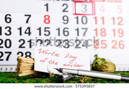 March 3 (World Day of the writer) on the calendar