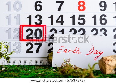 March 20 (Earth Day) on the calendar