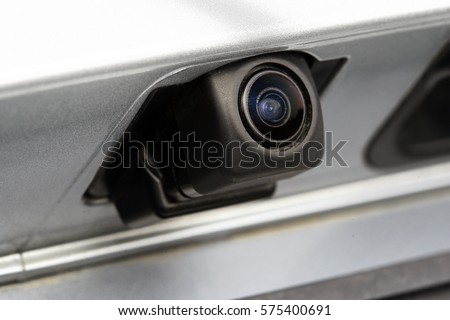 Rear view camera, car exterior Royalty-Free Stock Photo #575400691