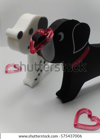 love heart lover romantic rubber dog close up
