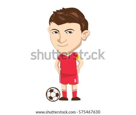 Cool Confidence Football Player In Action Character Pose - Friendly Pose Game Opening Pose