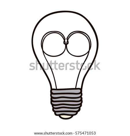 contour bulb brain electric icon, vector illustration design