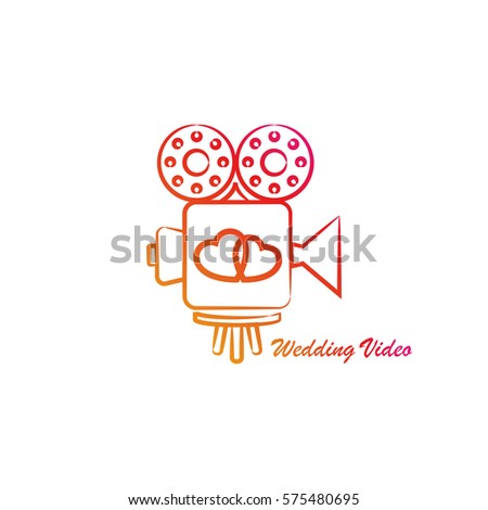 Template logo for video services. Wedding video concept