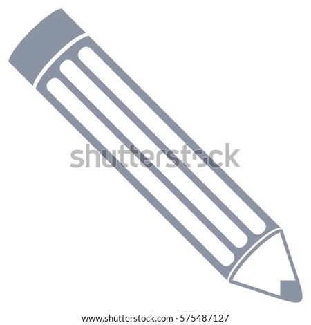 Vector Illustration of Pencil Icon in Gray
