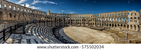 Roman amphitheatre (Arena) in Pula, Croatia Royalty-Free Stock Photo #575502034