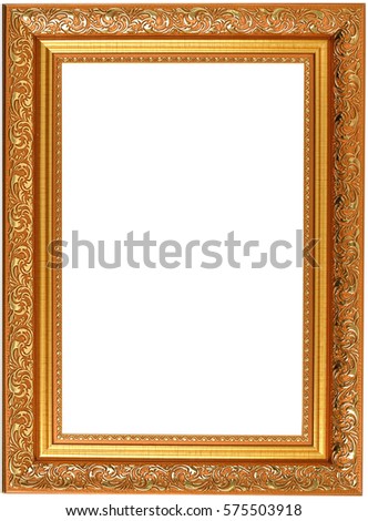 Vintage picture frame isolate on white