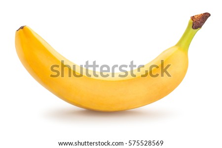 single banana isolated Royalty-Free Stock Photo #575528569