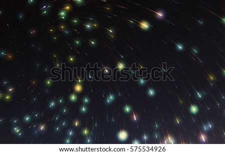 The " Star trails " stars night sky and  abstract background .