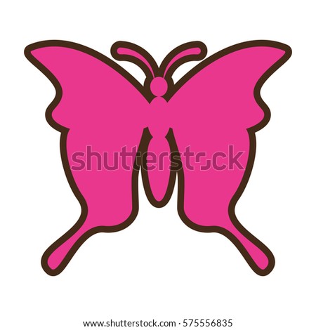 pink butterfly icon image, vector illustration design