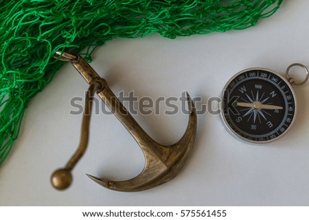 Anchor compass on a white background