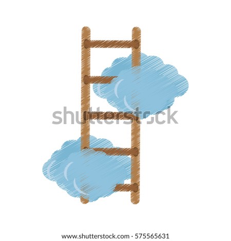Clouds with ladder icon image, vector illustration design