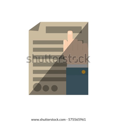 business document in the hand icon, vector illustration design