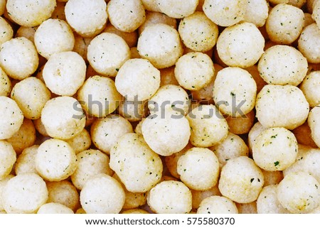 Organic millet balls. Millet ball texture pattern. Diet food with low calories.