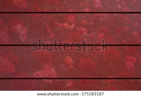 Abstract blurred watermark of rose in a red wood, valentine day background