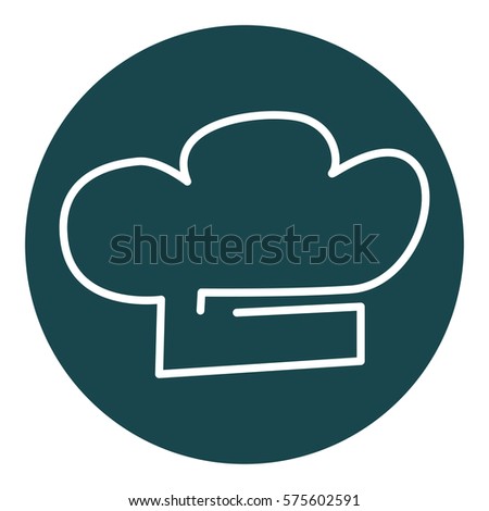 Chef hat line icon. Hand drawn vector illustration isolated on white background. Kitchen utensils.