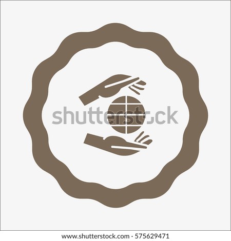 globe, hand, icon