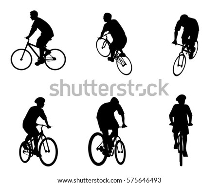Vector illustration of a six bicycles set