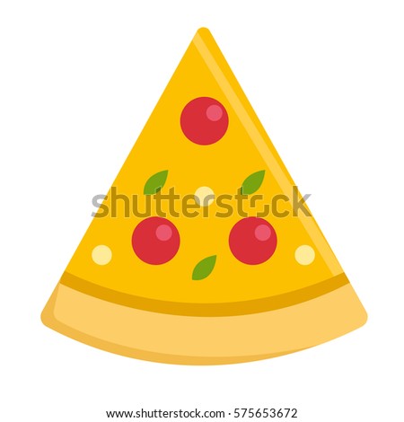 Flat icon pizza slice vector illustration