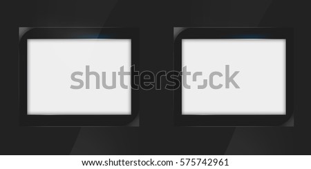 Two Empty White Flat Screen Frame. Clipping Path Included.