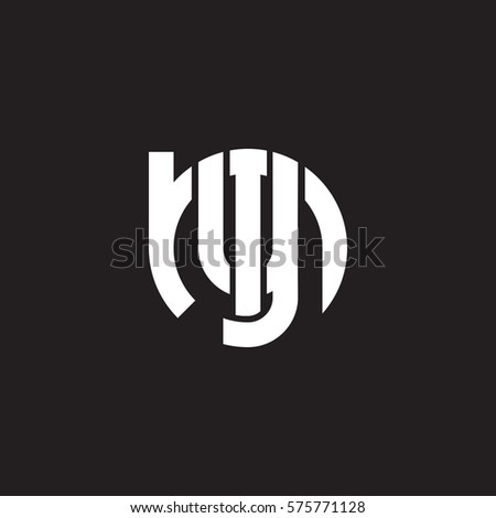 initial letter logo my, ym, y inside m rounded lowercase white black background