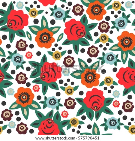 Floral seamless pattern. Vector.