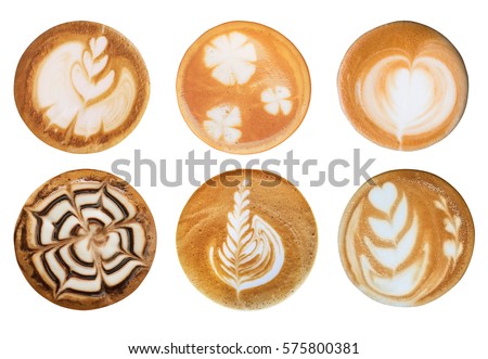 Latte art coffee decoration face Royalty-Free Stock Photo #575800381