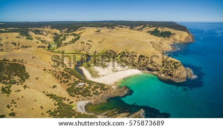 Aerial panorama of North Coast of Kangaroo Island, South Australia