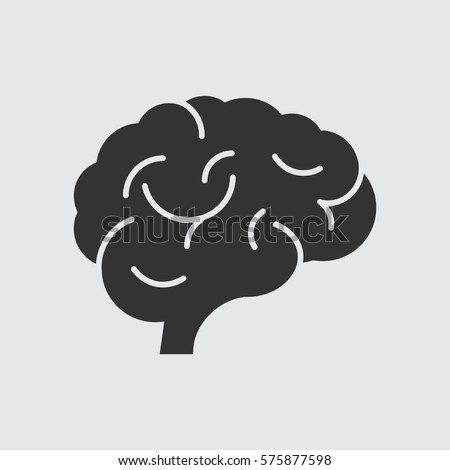  Brain icon flat. Royalty-Free Stock Photo #575877598