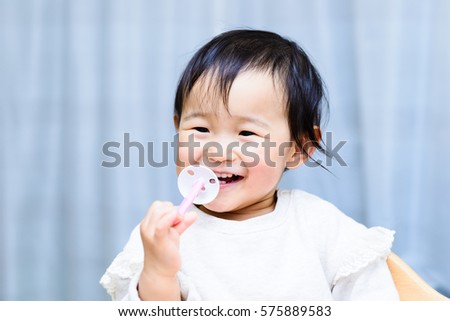 Cute baby brush teeth
