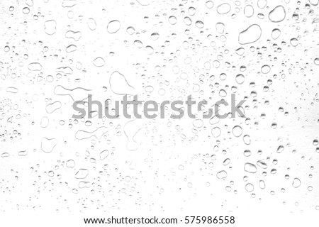 abstract water drops on a white background Royalty-Free Stock Photo #575986558