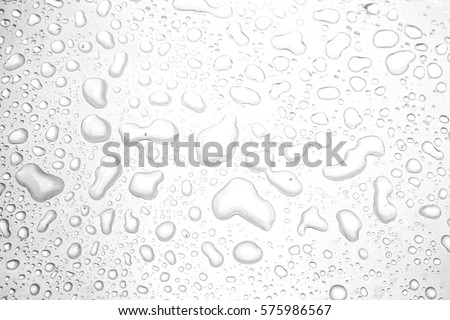 abstract water drops on a white background Royalty-Free Stock Photo #575986567